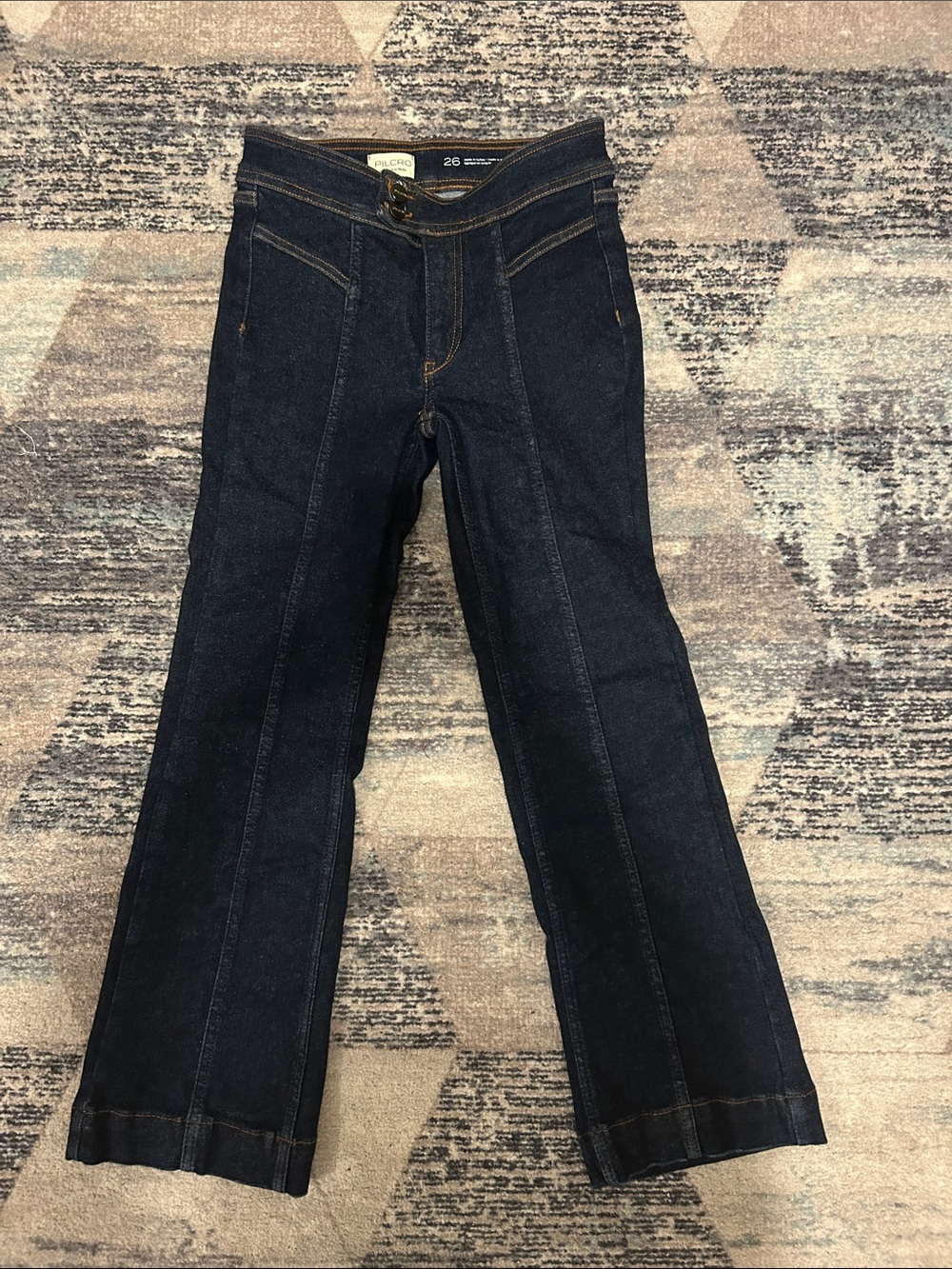 Pilcro Dark Indigo Wide-Leg Jeans